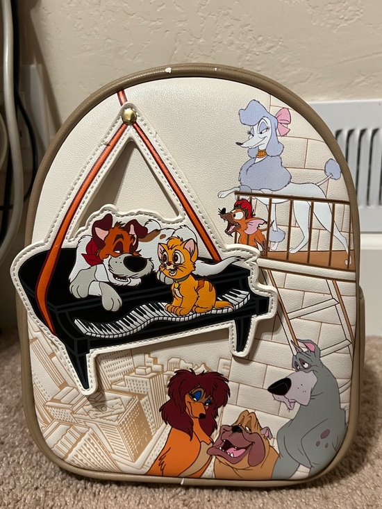 Loungefly Handbags - Loungefly Disney Oliver & Company Mini Backpack - Cream/Tan/Orange